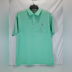 Polo Ralph Lauren Shirt Men XL Short Sleeve Mint Green with Red Pony